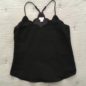 J.Crew Black Scalloped Cami Top - Size 4